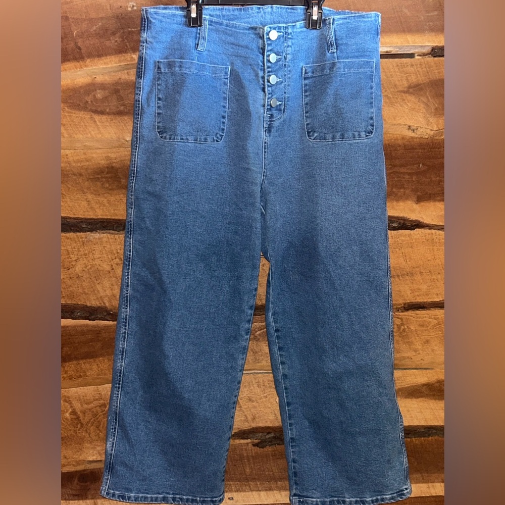 Classic Blue Wide-Leg Jeans - Picture 2 of 4
